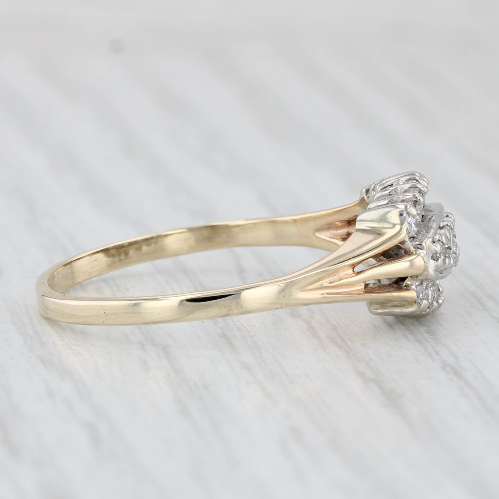 Light Gray Vintage 0.42ctw Diamond Ring 10k Yellow Gold Size 12.5