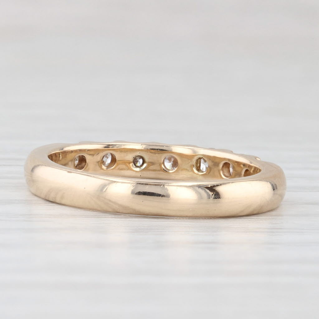 Light Gray 0.38ctw Diamond Wedding Band 14k Yellow Gold Size 7 Stackable Anniversary Ring