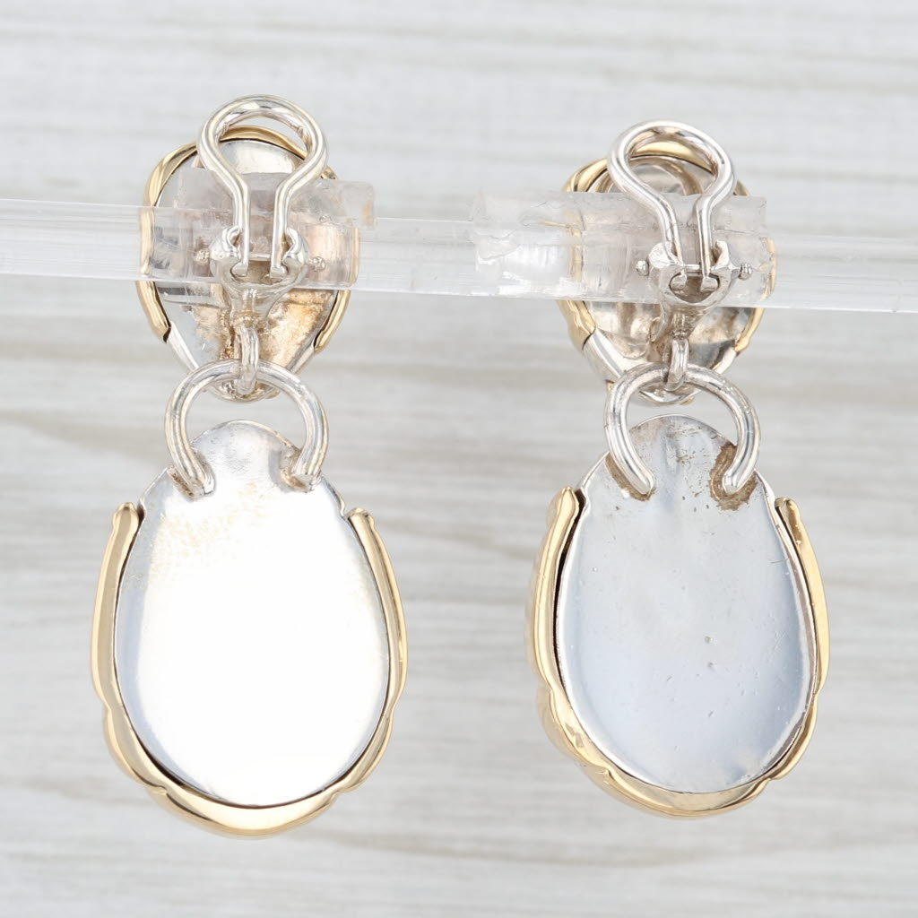 Light Gray Tiffany & Co Large & Small Scarab Earrings Sterling Silver 18k Gold Clip On Drop