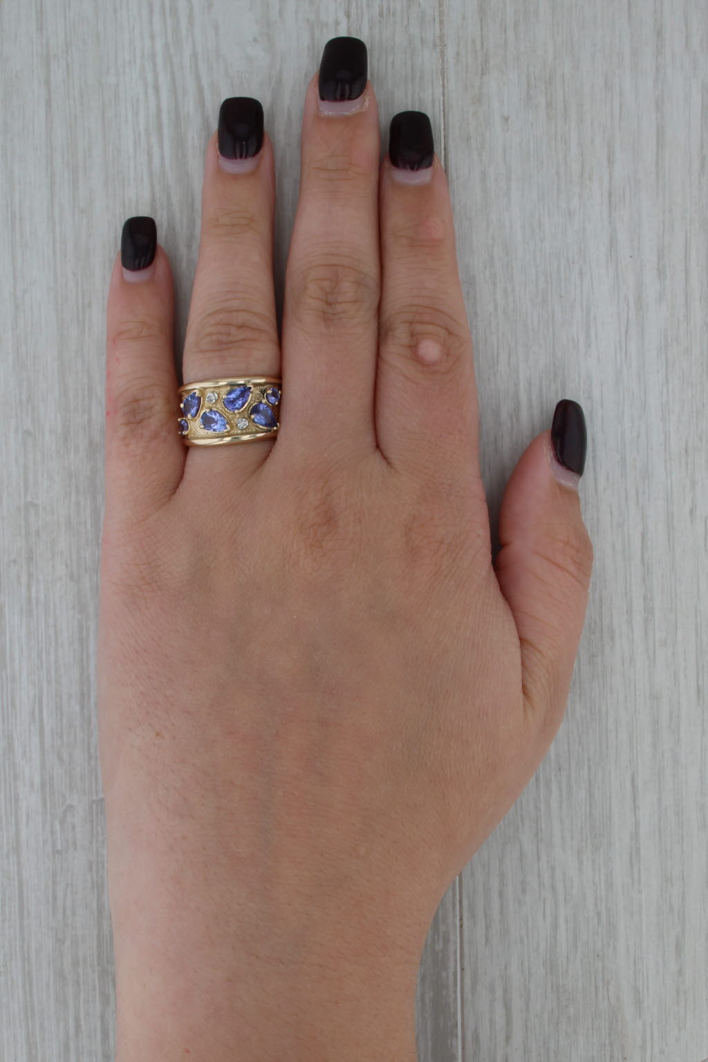 2.04ctw Tanzanite Diamond Ring 14k Yellow Gold Size 7.25 Cocktail