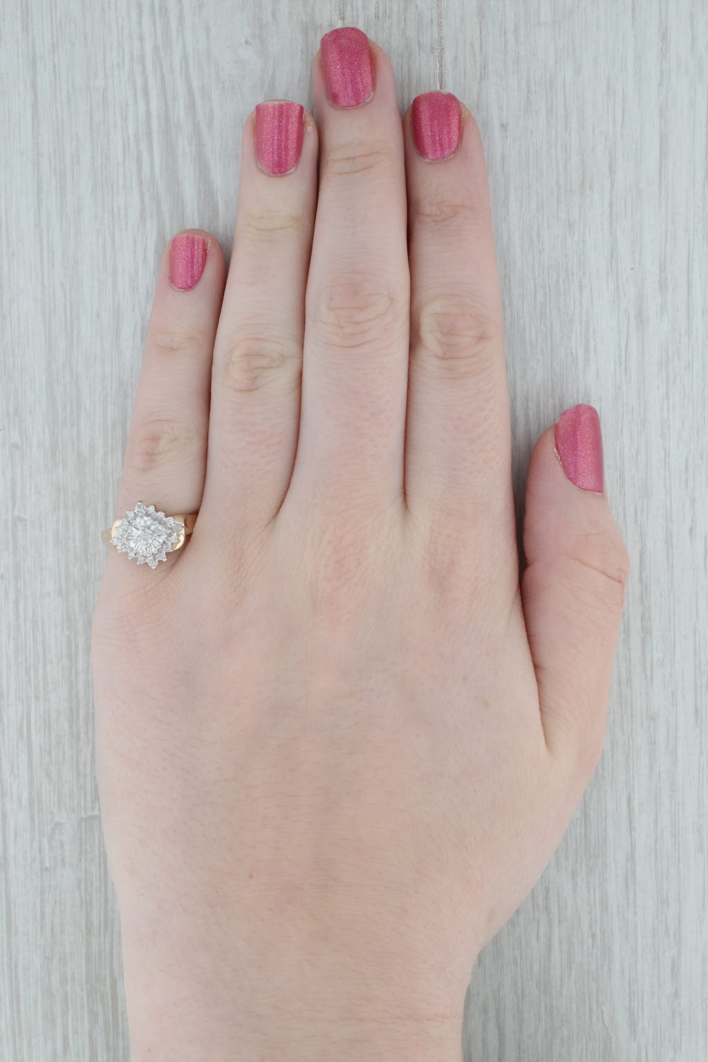 Gray 0.17ctw Diamond Engagement Ring 10k Yellow Gold Size 7.25