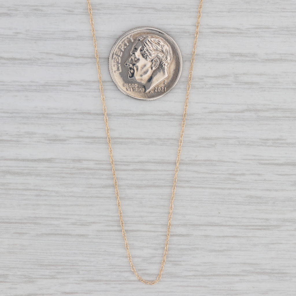 Gray 18" 0.9mm Fine Rope Chain Necklace 14k Yellow Gold