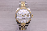 Vintage 1985 Rolex Datejust 16013 Mens 36mm 18k & Steel Automatic Watch Jubilee