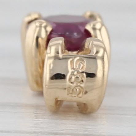 0.40ct Ruby Oval Solitaire Pendant 14k Yellow Gold Small Drop