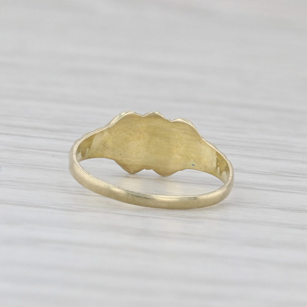 Vintage Engravable Hearts Ring 14k Yellow Gold Small Baby Size