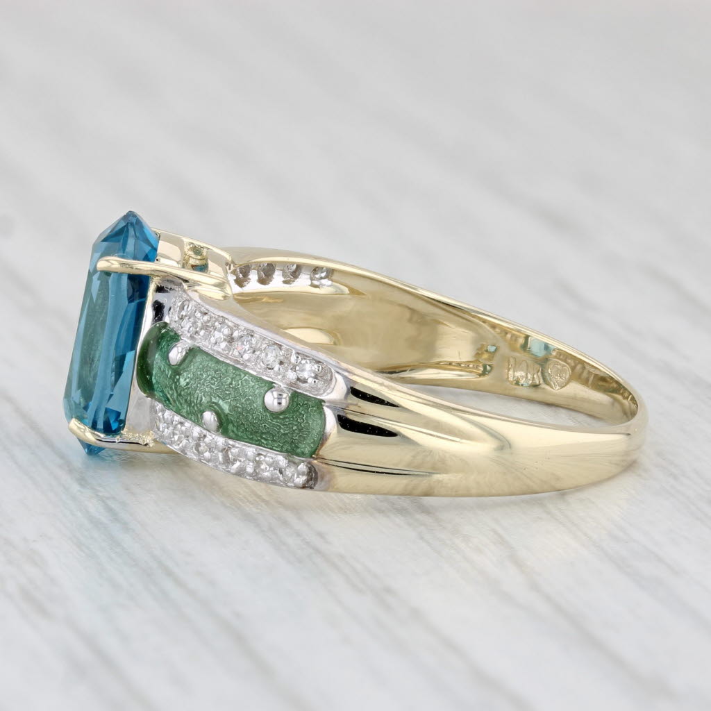 Light Gray 3.10ctw Oval London Blue Topaz Diamond Ring 14k White Gold Size 9