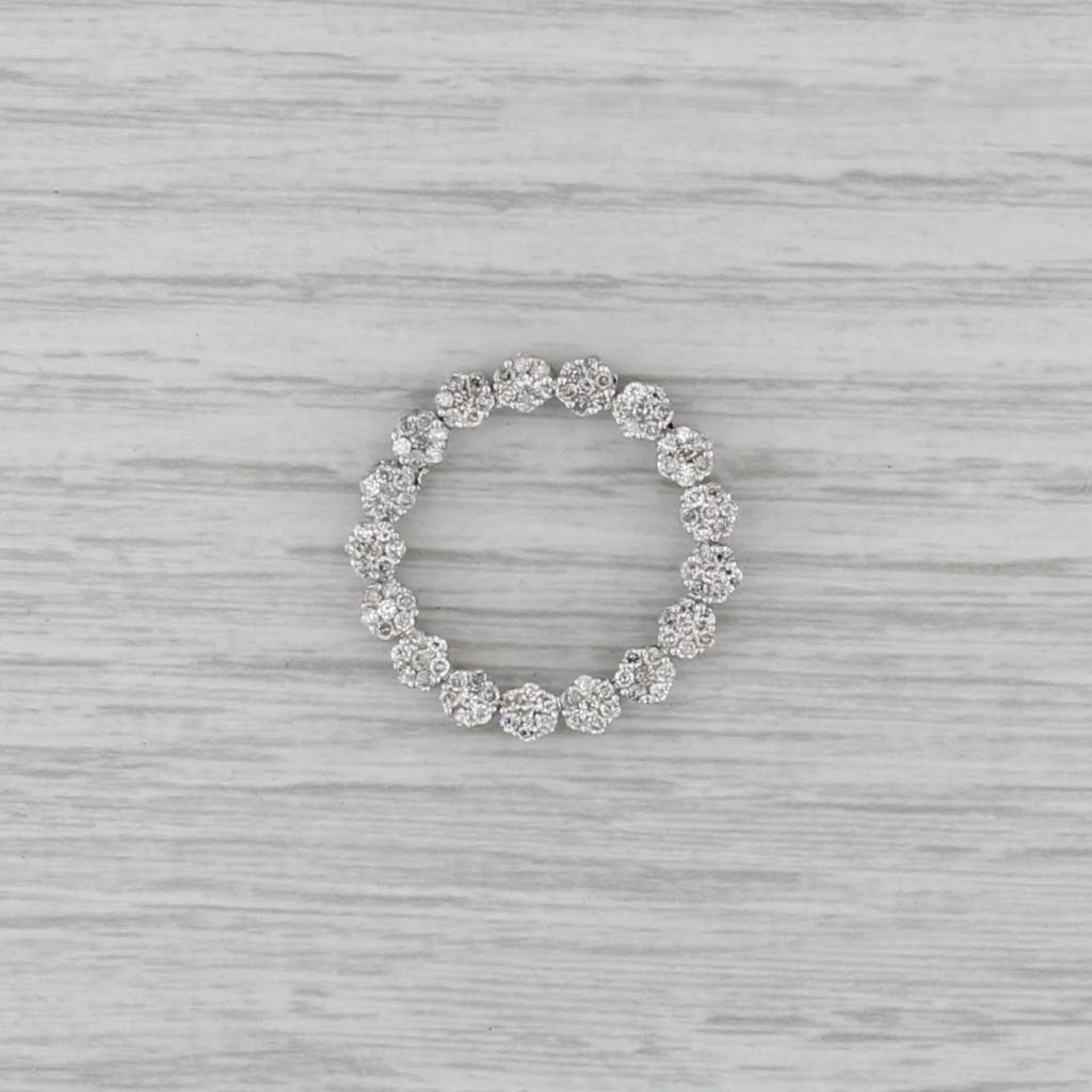 1.25ctw Diamond Eternity Circle Pendant 14k White Gold Floating Drop