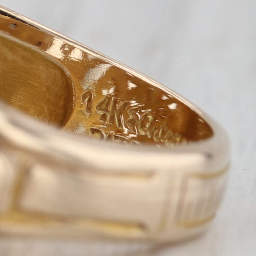 Masonic Symbols Ring 14k Gold Size 9.75 Square Compass Apron Opens Blue Lodge