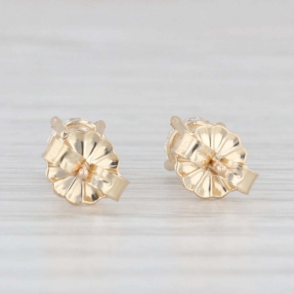 Light Gray New 0.67ctw Diamond Stud Earrings 14k Yellow Gold Round Solitaire Studs