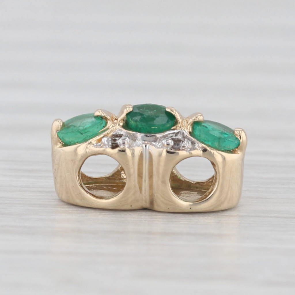 Light Gray Vintage Richard Klein 0.30ctw Emerald Diamond Slide Bracelet Charm 14k Gold