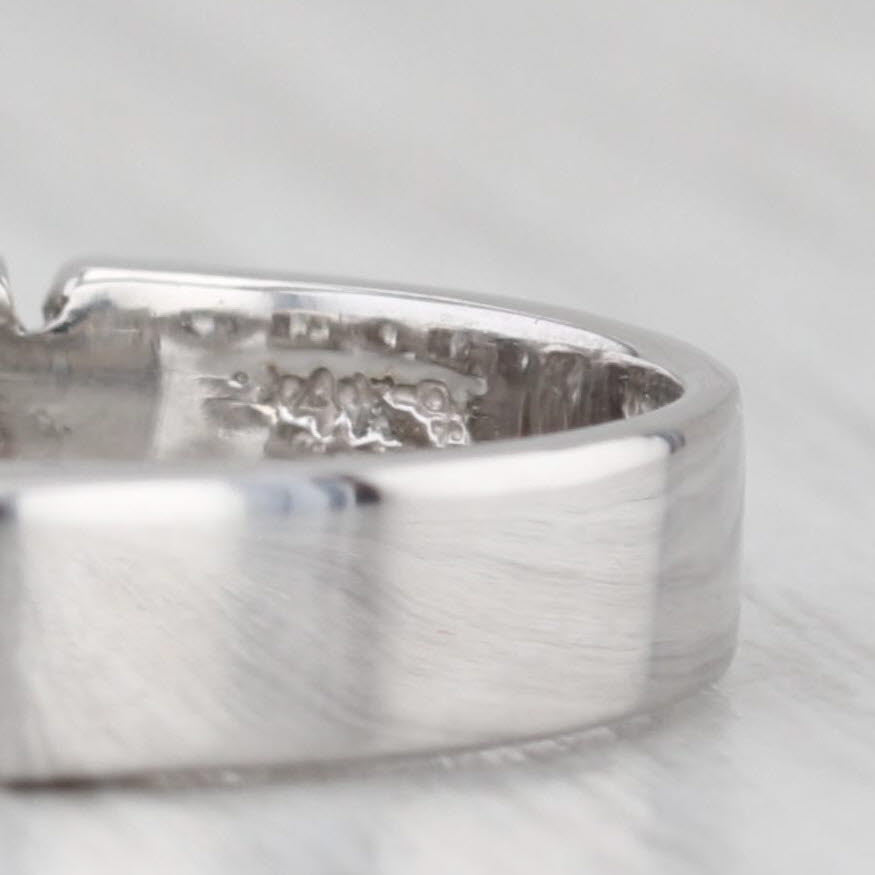 Light Gray 0.77ctw Diamond Stackable Ring 14k White Gold Wedding Anniversary Band Size 6