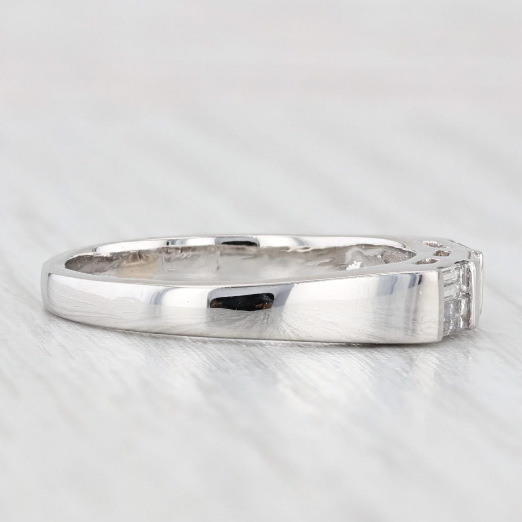 Light Gray 0.52ctw Diamond Wedding Ring Platinum Size 7.5 Stackable Band Anniversary
