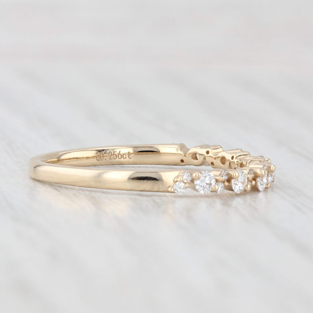 Light Gray New 0.25ctw Diamond Wedding Band 14k Yellow Gold Stackable Anniversary Ring 6.25