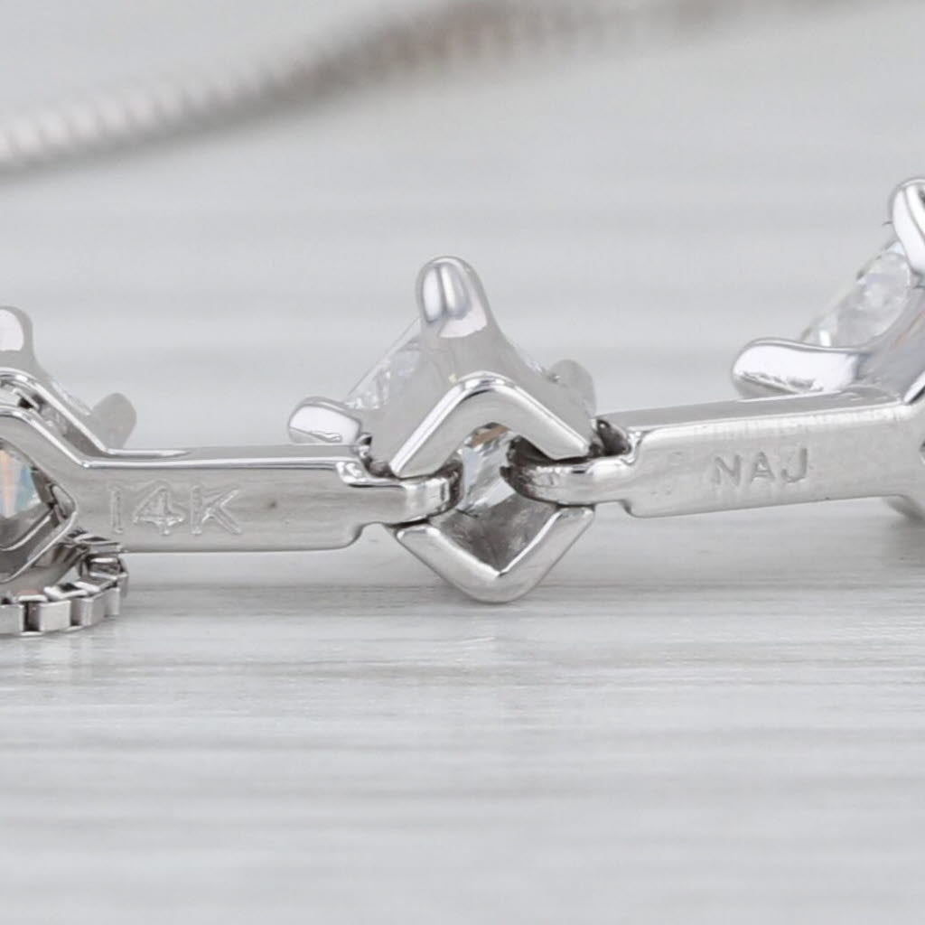 0.50ctw Diamond 3-Stone Journey Pendant 14k White Gold 17.25" Box Chain