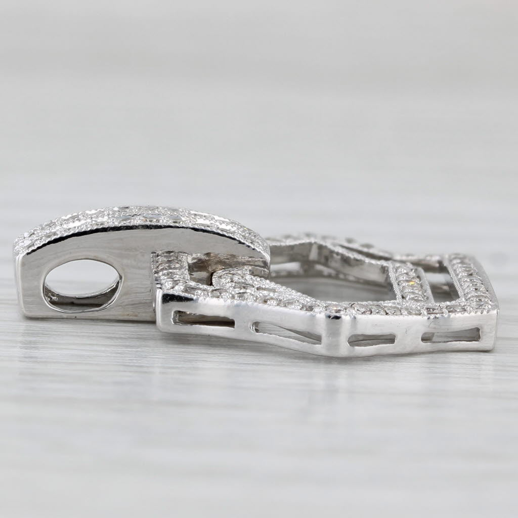 Light Gray 1ctw Diamond Openwork Pendant 14k White Gold