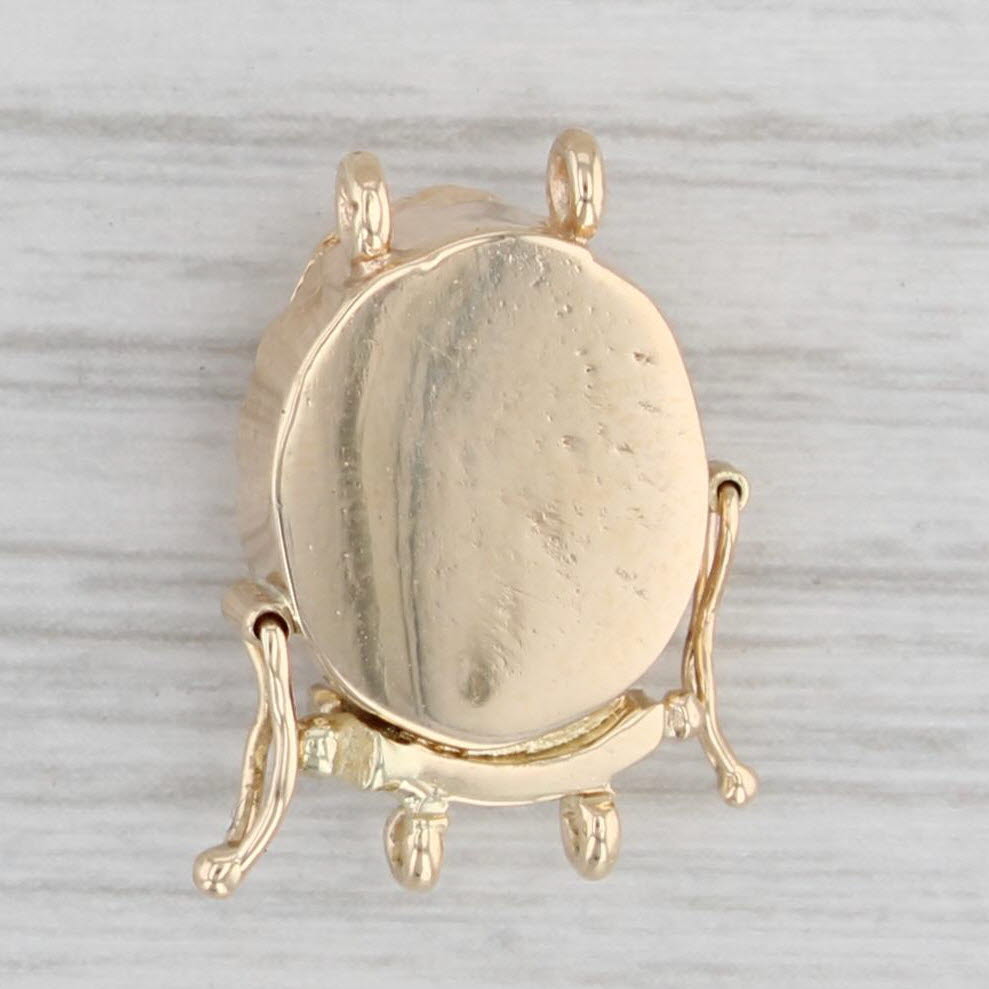 Gray Flower Rose Slide Charm Bracelet Clasp 14k Yellow Gold Jewelry Findings