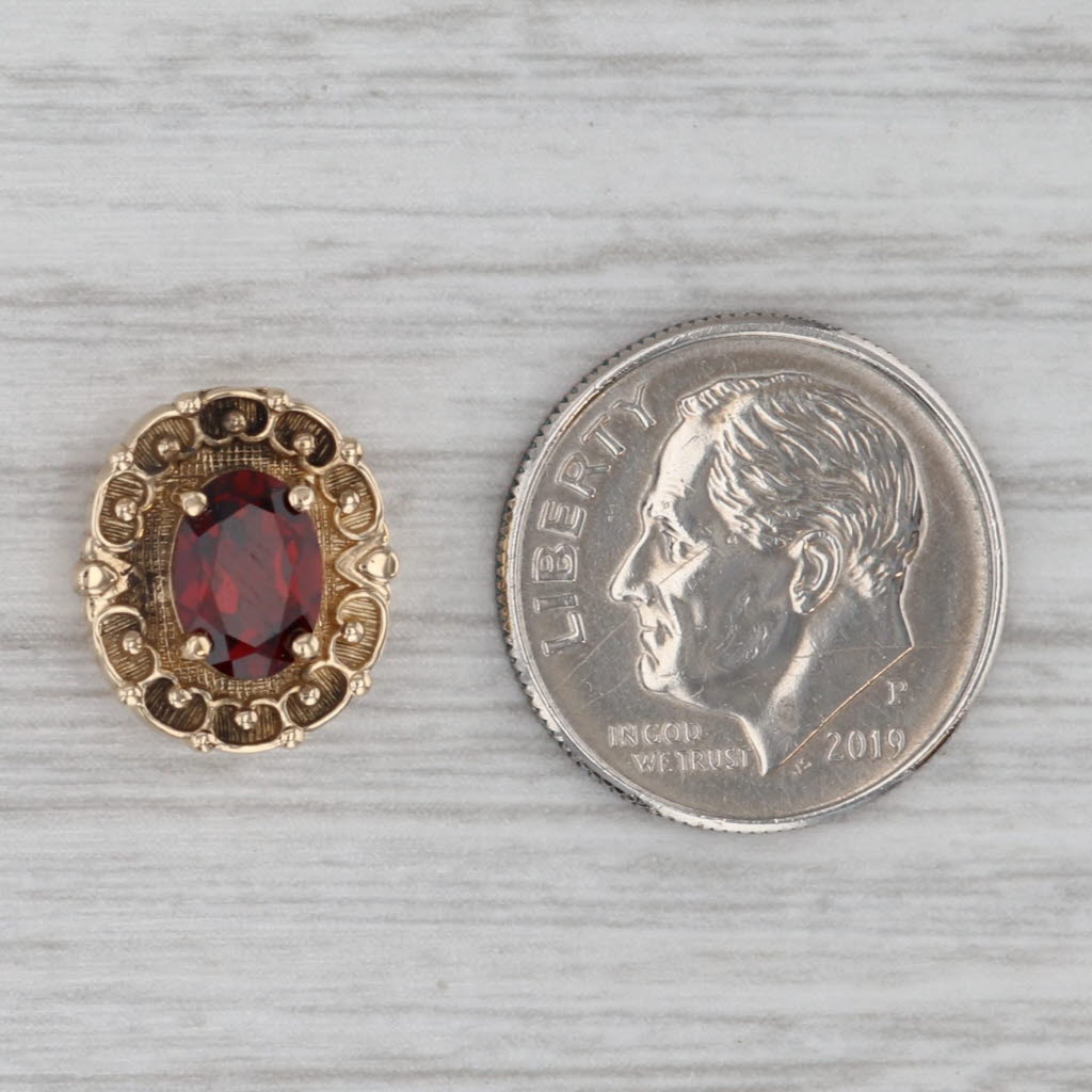 Gray Richard Glatter 1ct Garnet Solitaire Slide Bracelet Charm 14k Yellow Gold