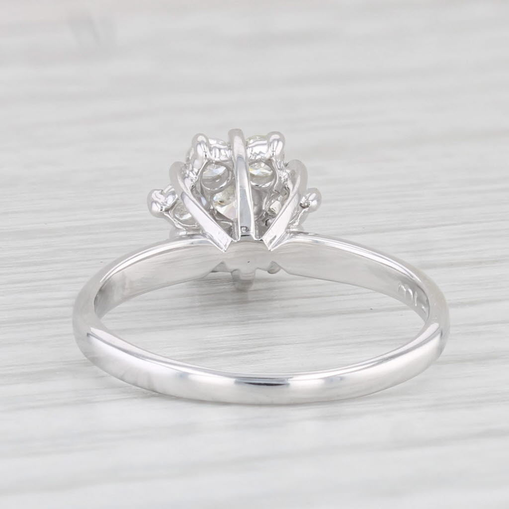 Light Gray 0.42ctw Diamond Cluster Ring 14k White Gold Size 5.5 Engagement