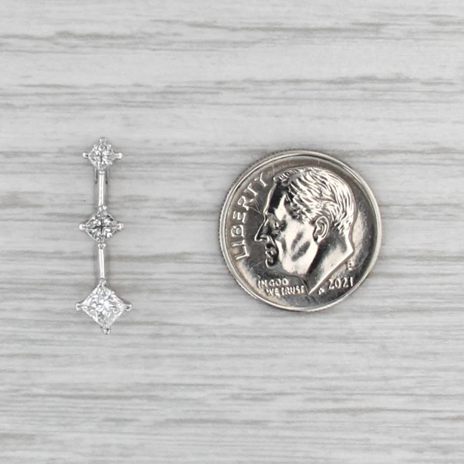 0.55ctw Graduated Princess Diamond Journey Pendant 14k White Gold