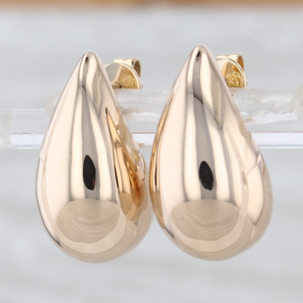 Teardrop Stud Earrings 14k Yellow Gold Studs