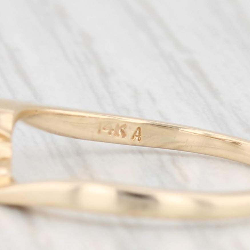 Light Gray 0.14ctw Diamond Cluster Ring 14k Yellow Gold Size 6.25 Bypass Engagement