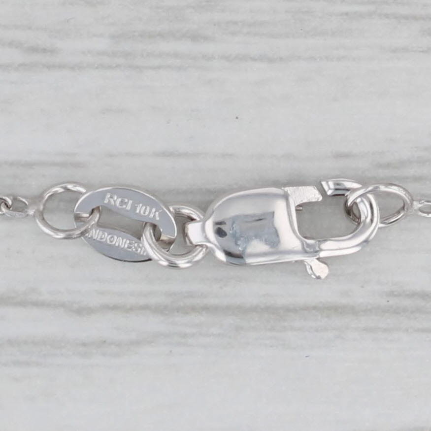 Gray New Cable Chain Necklace 10k White Gold 20" 1.1mm
