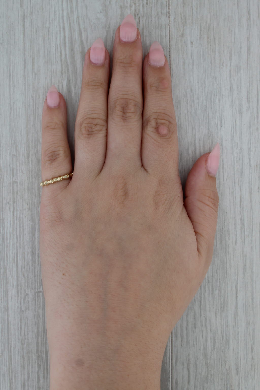 Bamboo Ring 14k Yellow Gold Size 4.75 Stackable Band