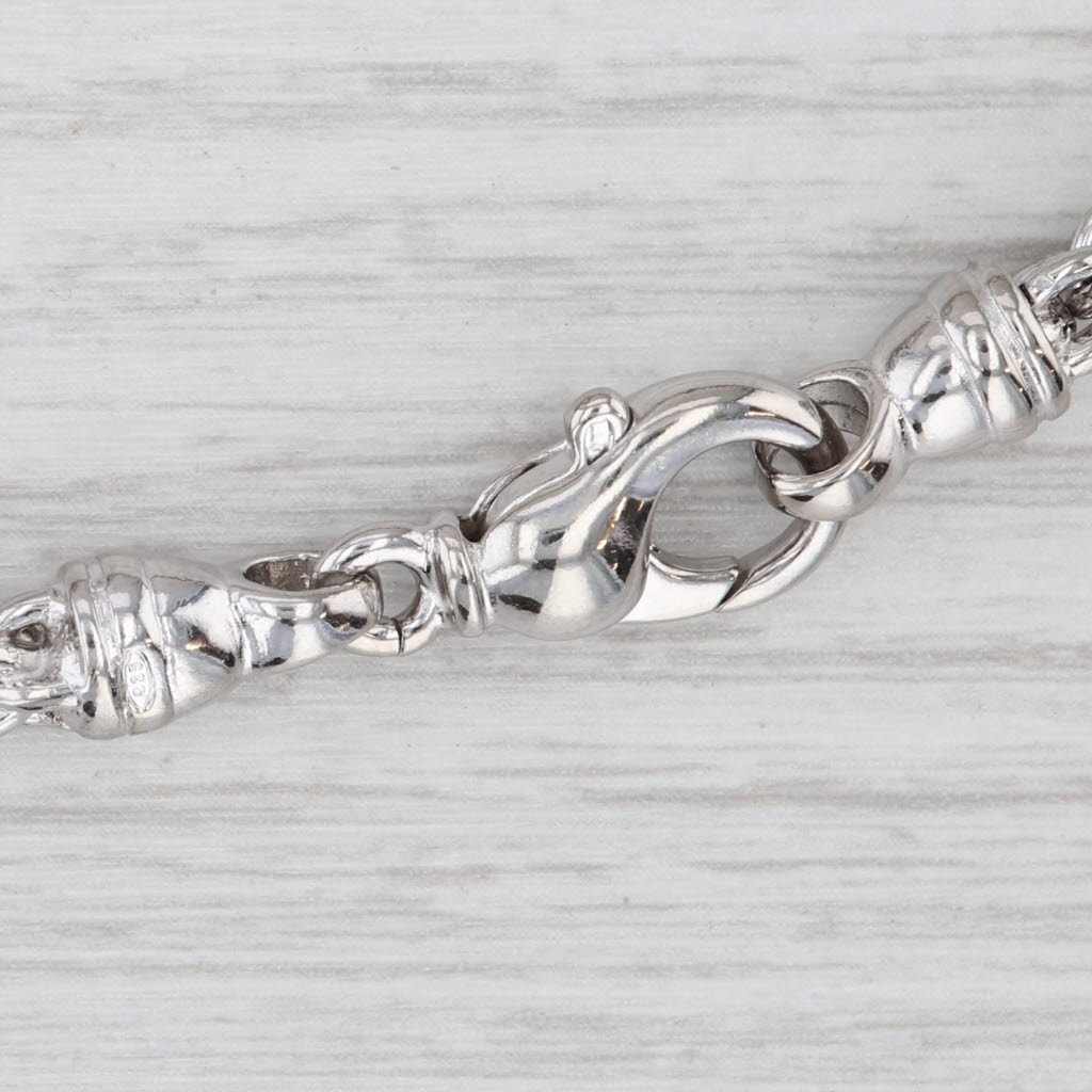 Light Gray Sterling Silver Fancy Link Cable Chain Necklace 20" 5.7"