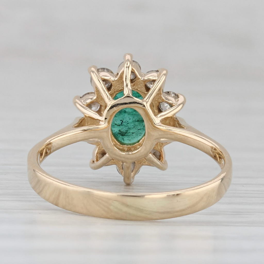 Gray 1.05ctw Emerald Diamond Ring 14k Yellow Gold Size 5.5