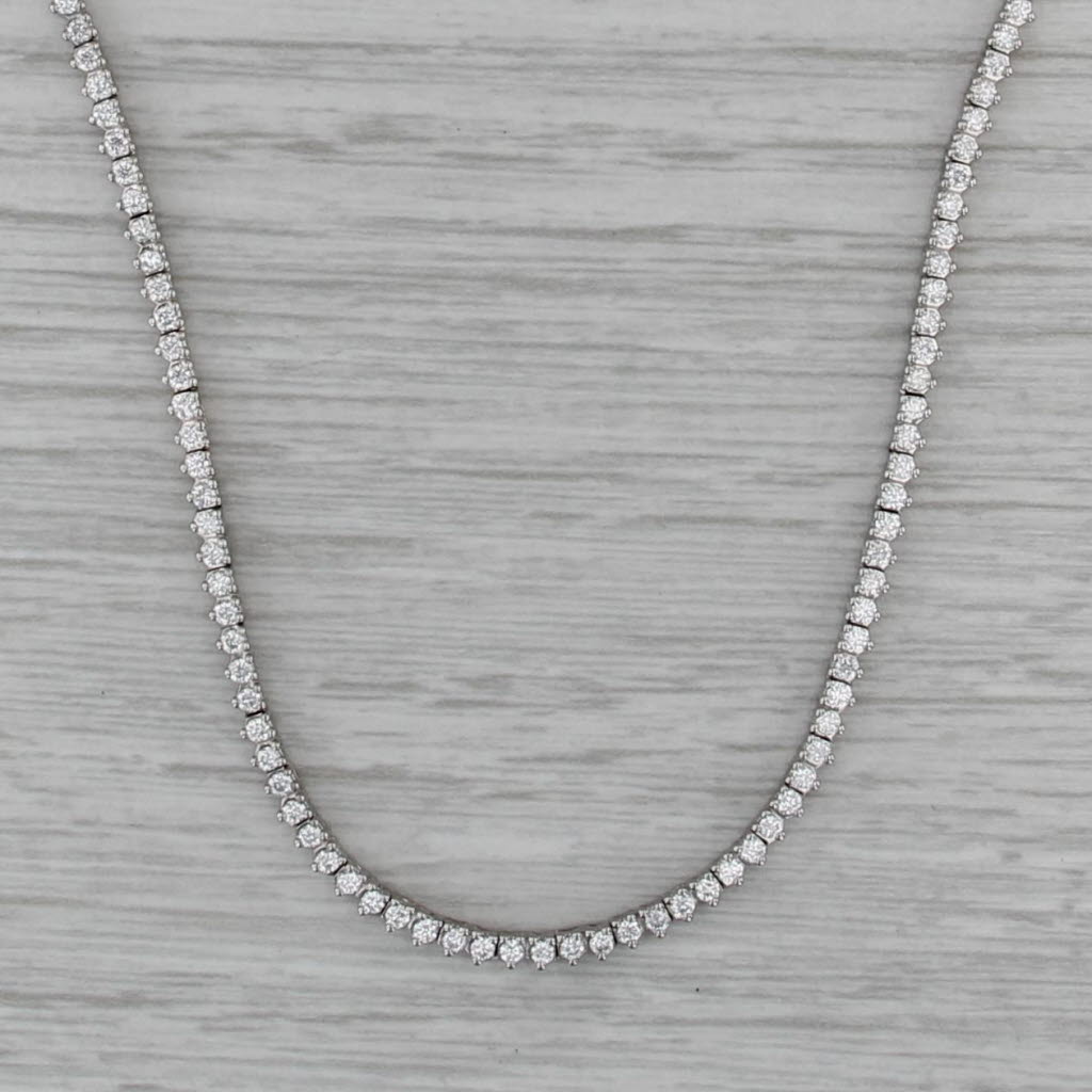 2.50ctw VS2 E-G Lab Grown Diamond Tennis Necklace 10k White Gold 18"