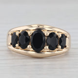 Graduated Tiered Black Onyx Ring 14k Yellow Gold Size 7