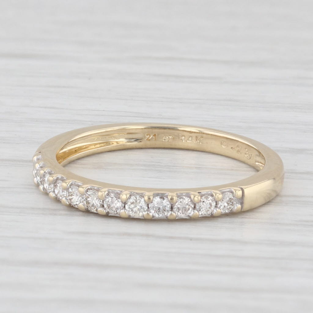 Light Gray 0.23ctw Diamond Wedding Band 14k Yellow Gold Size 6 Anniversary Stackable Ring