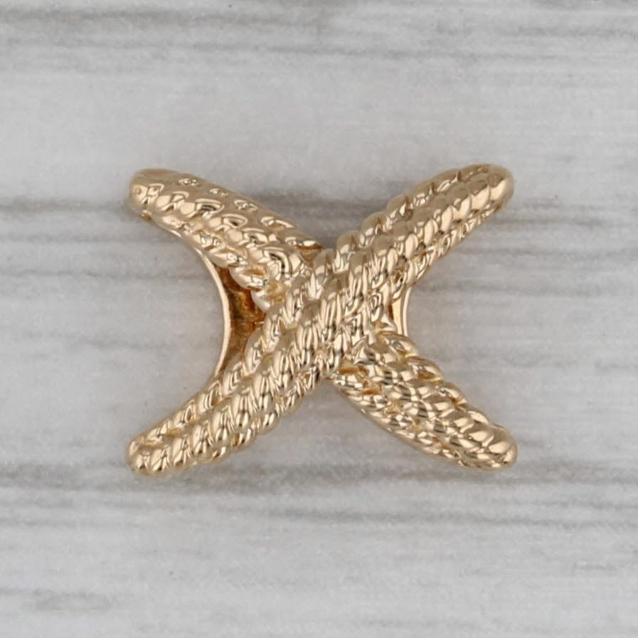 Gray Vintage Jabel X Slide Charm Bracelet Spacer 18k Yellow Gold