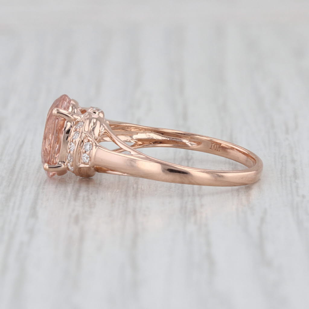 2.57ctw Morganite Diamond Ring 10k Rose Gold Size 7.25 Engagement
