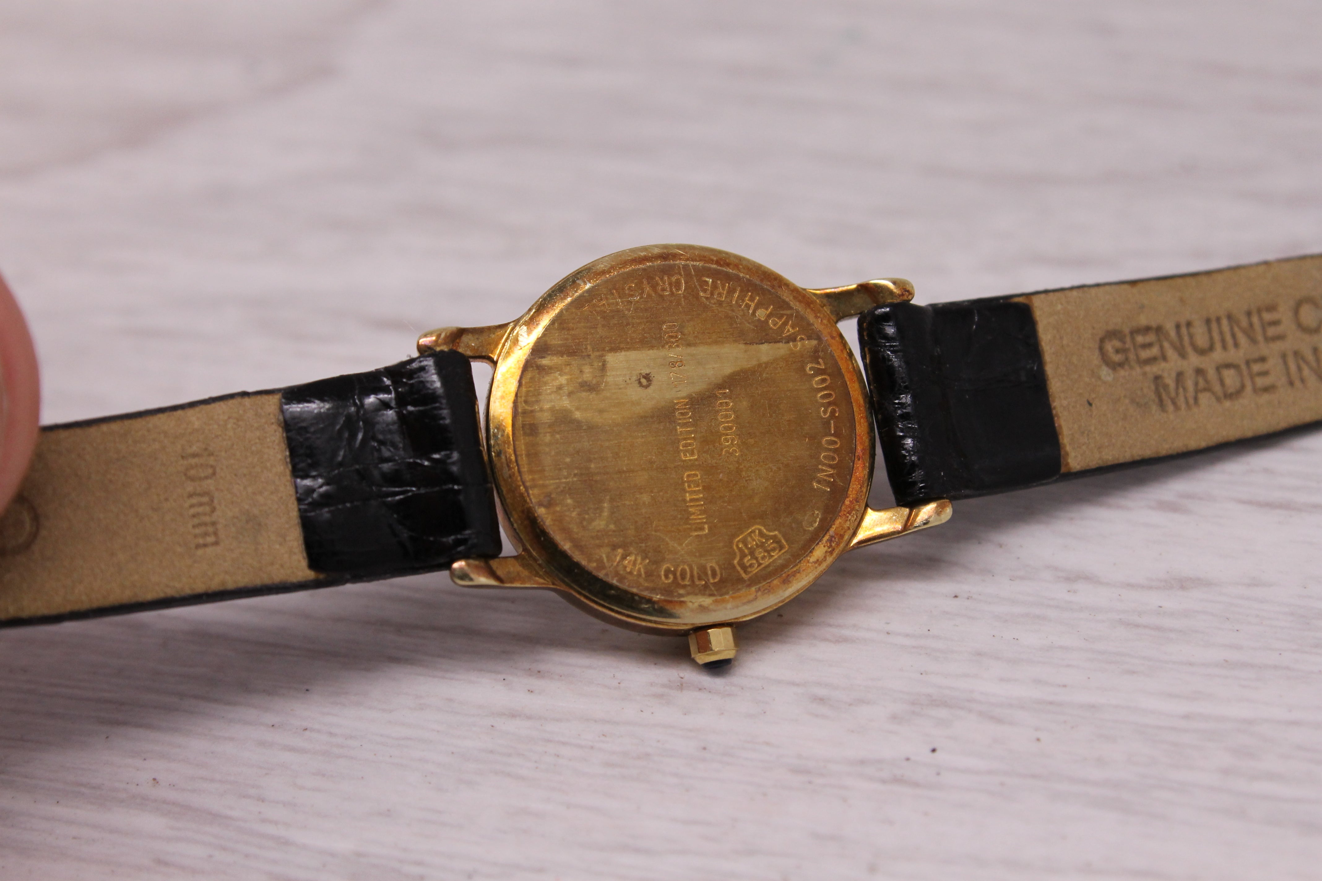 Limited Edition Seiko Disney Mickey Mouse Quartz Watch 14K Gold MOP Dial 178/300