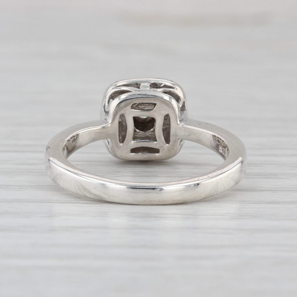 0.15ctw Diamond Halo Engagement Ring Sterling Silver 10k Rose Gold Size 7
