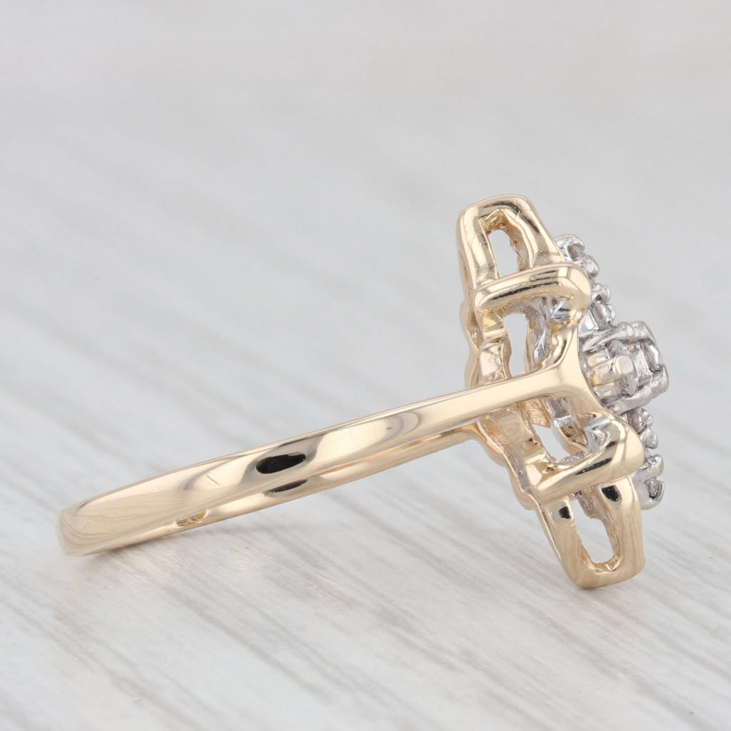 Light Gray Vintage 0.20ctw Diamond Cluster Ring 14k Yellow Gold Size 6