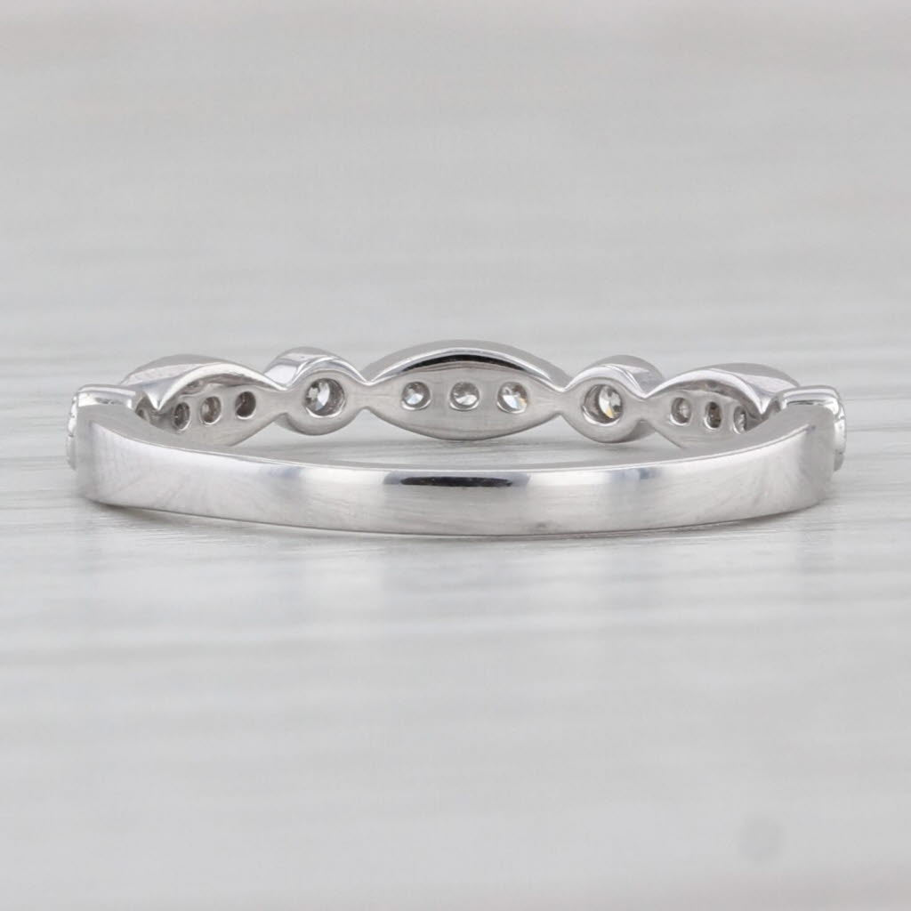 Light Gray 0.13ctw Diamond Stackable Ring 10k White Gold Wedding Band Size 7