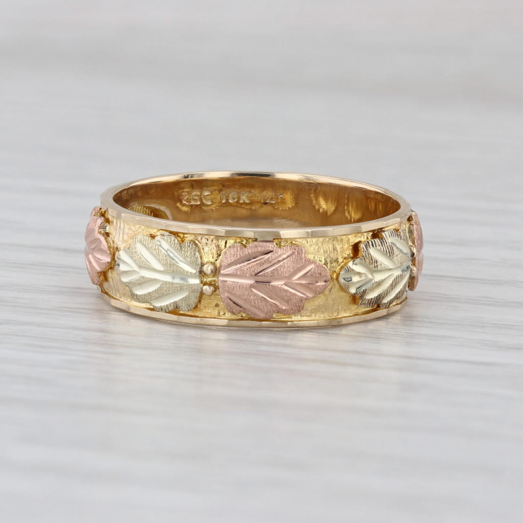 Black Hills Gold Leaf Ring 10k 12k Yellow Rose Green Mount Rushmore Size 9 Band