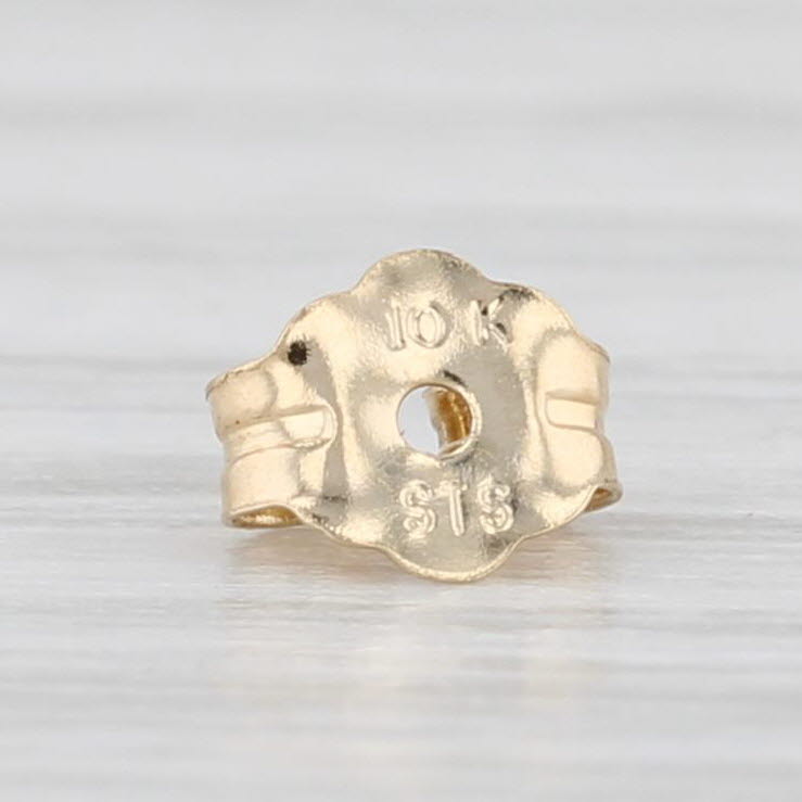 Light Gray Single 0.15ctw Round Diamond Stud Earring 10k Yellow Gold