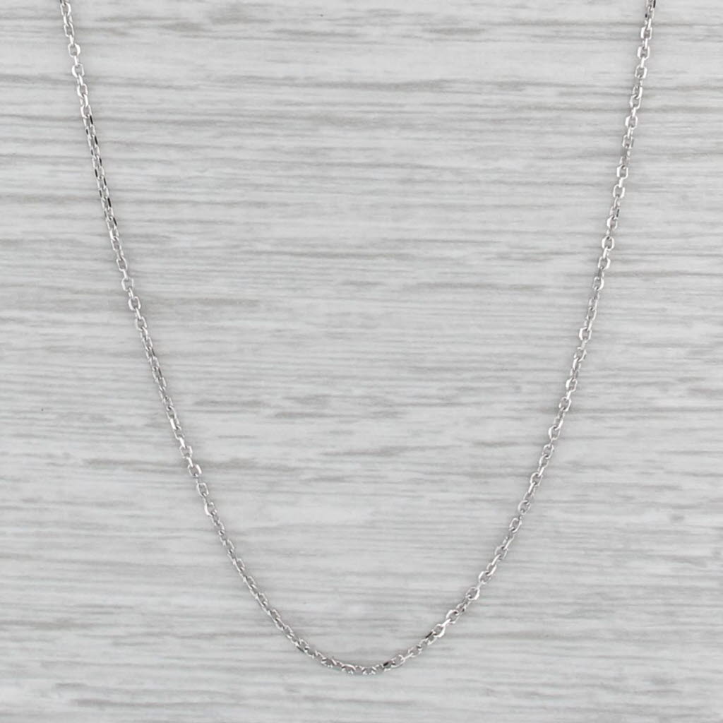 New Cable Chain Necklace 10k White Gold 16" 1.1mm