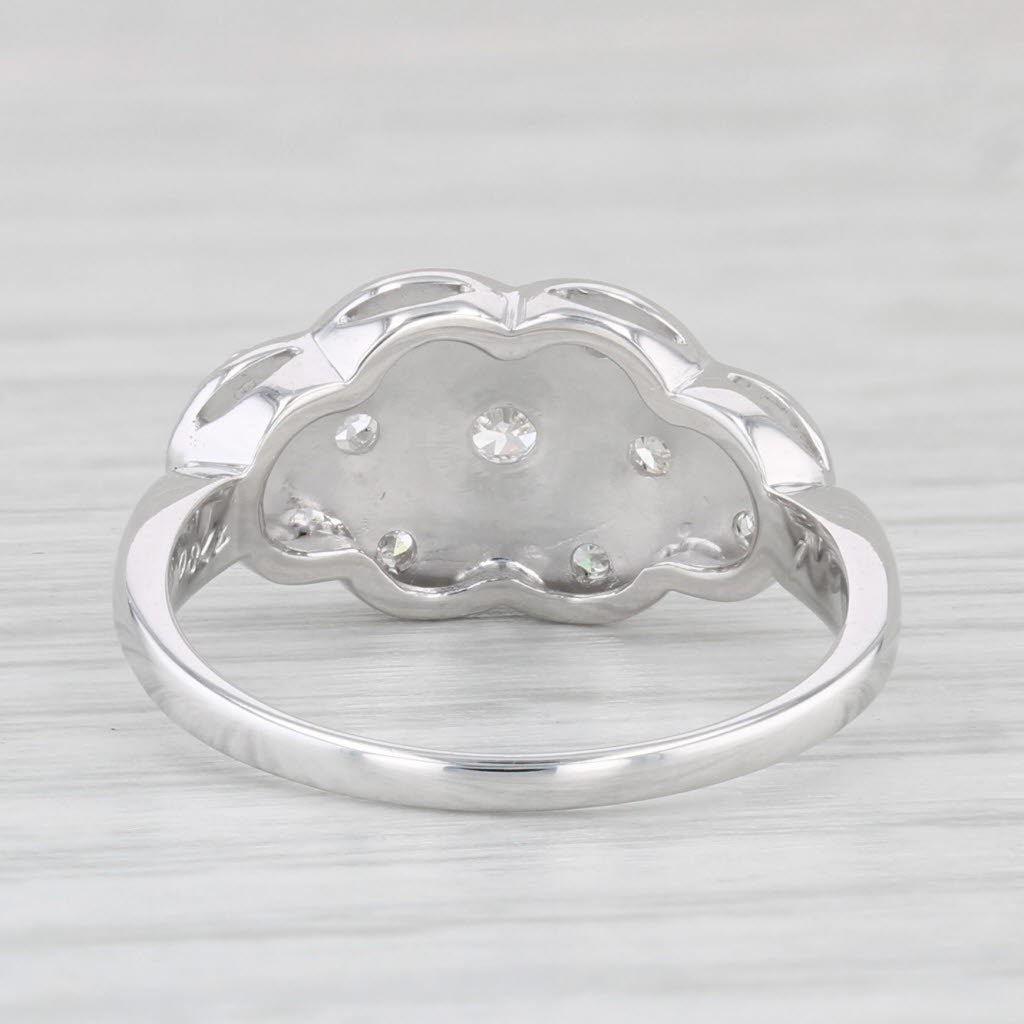 Light Gray Vintage 0.18ctw Diamond Princess Ring 14k White Gold Size 6.25
