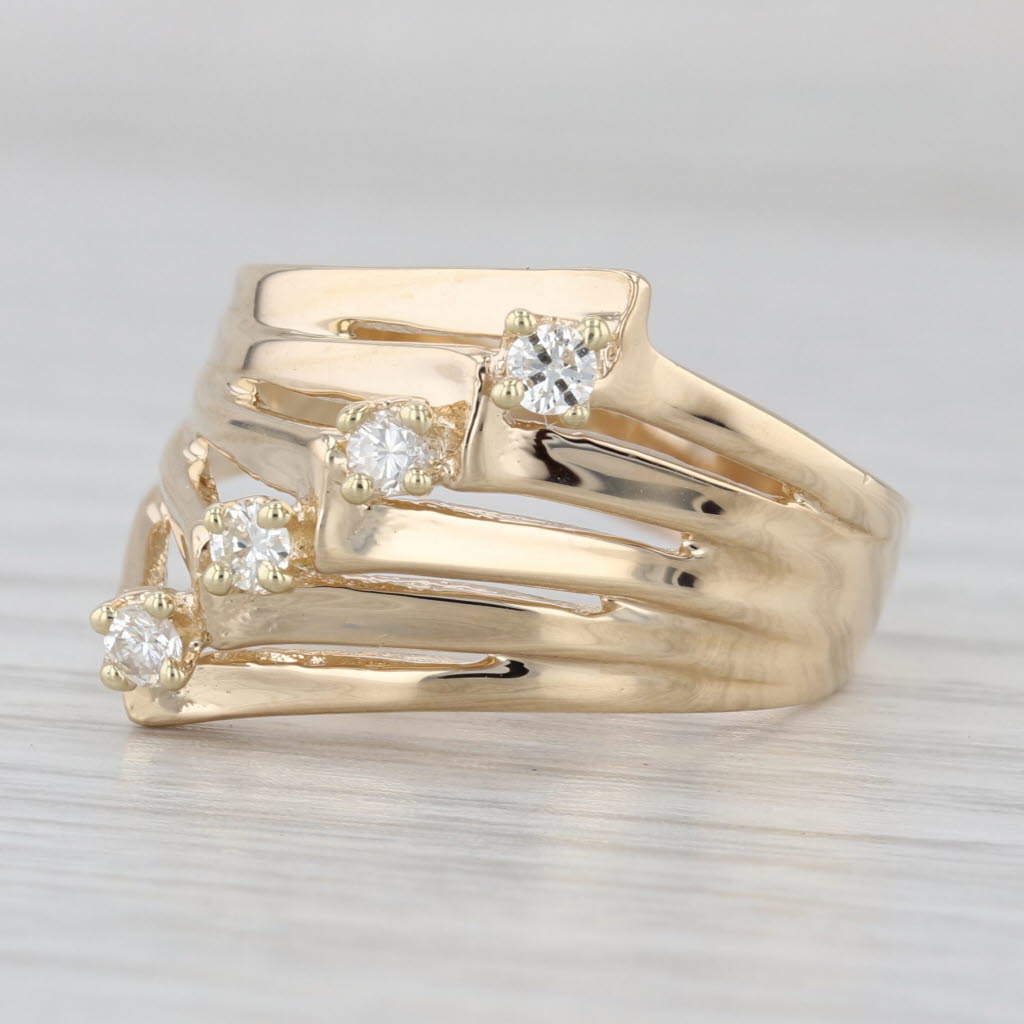 0.17ctw Diamond Stacked Ring 14k Yellow Gold Size 8.75-9 Cocktail
