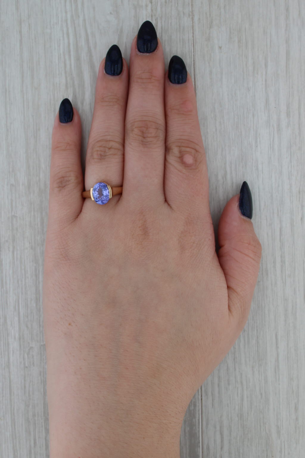 2.75ct Oval Purple Tanzanite Solitaire Ring 14k Rose Gold Size 7
