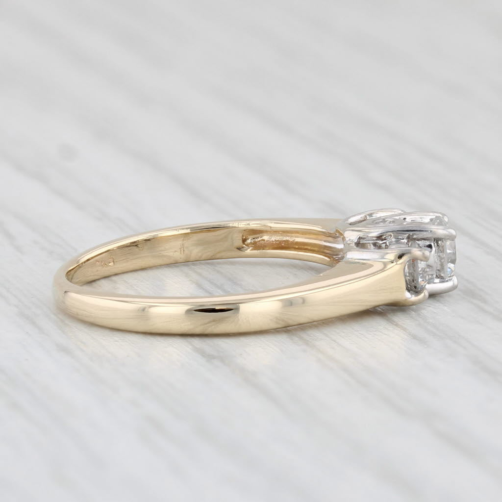 Light Gray 0.45ctw 3-Stone Diamond Engagement Ring 14k Gold Size 5 Round Brilliant