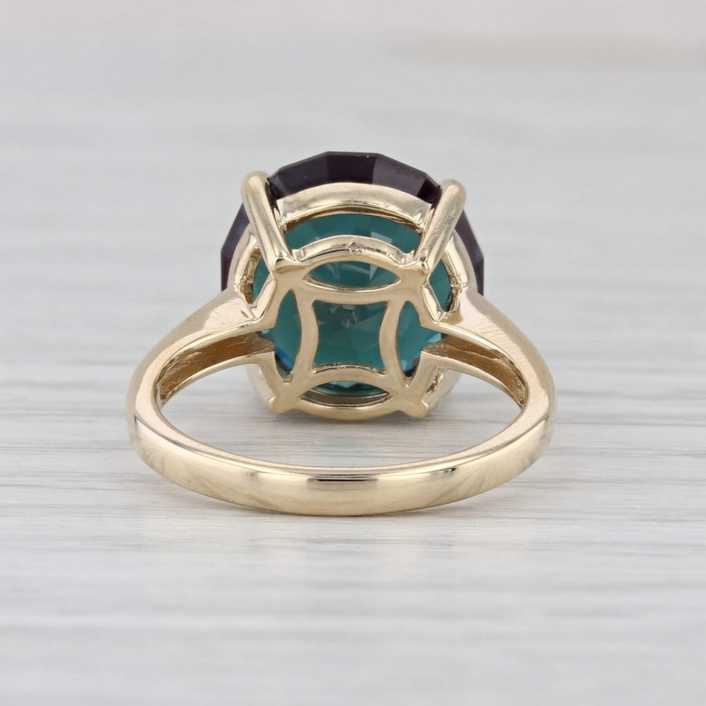 Vintage 7.45ct Lab Created Alexandrite Ring 10k Yellow Gold Size 6