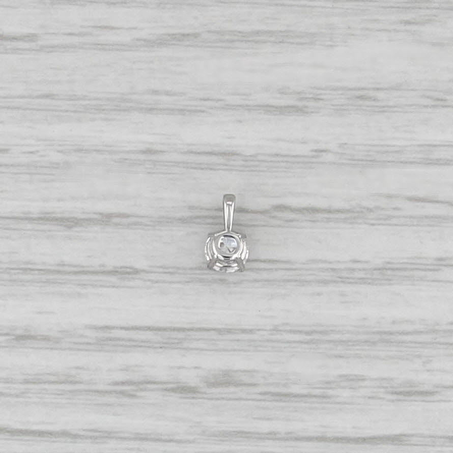 New 0.36ct Round Diamond Solitaire Pendant 14k White Gold Small Drop