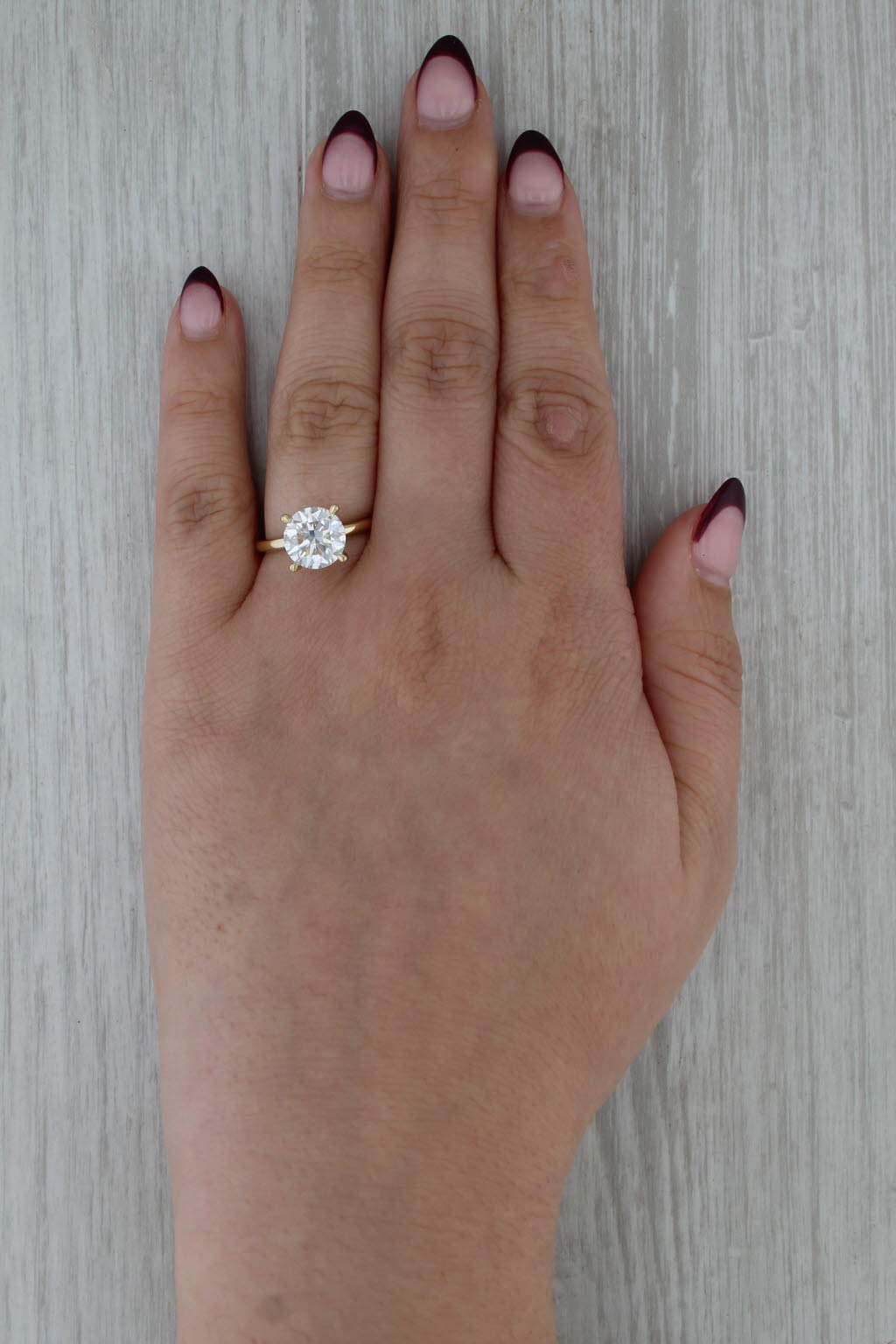 New IGI 3.19ctw Round Halo Lab Grown Diamond Engagement Ring 14k Yellow Gold