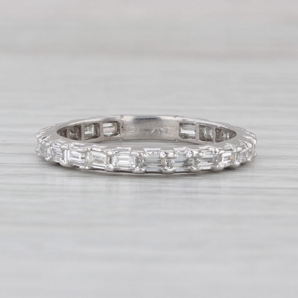 1.20ctw Diamond Wedding Band Platinum Size 9 Stackable Anniversary Ring