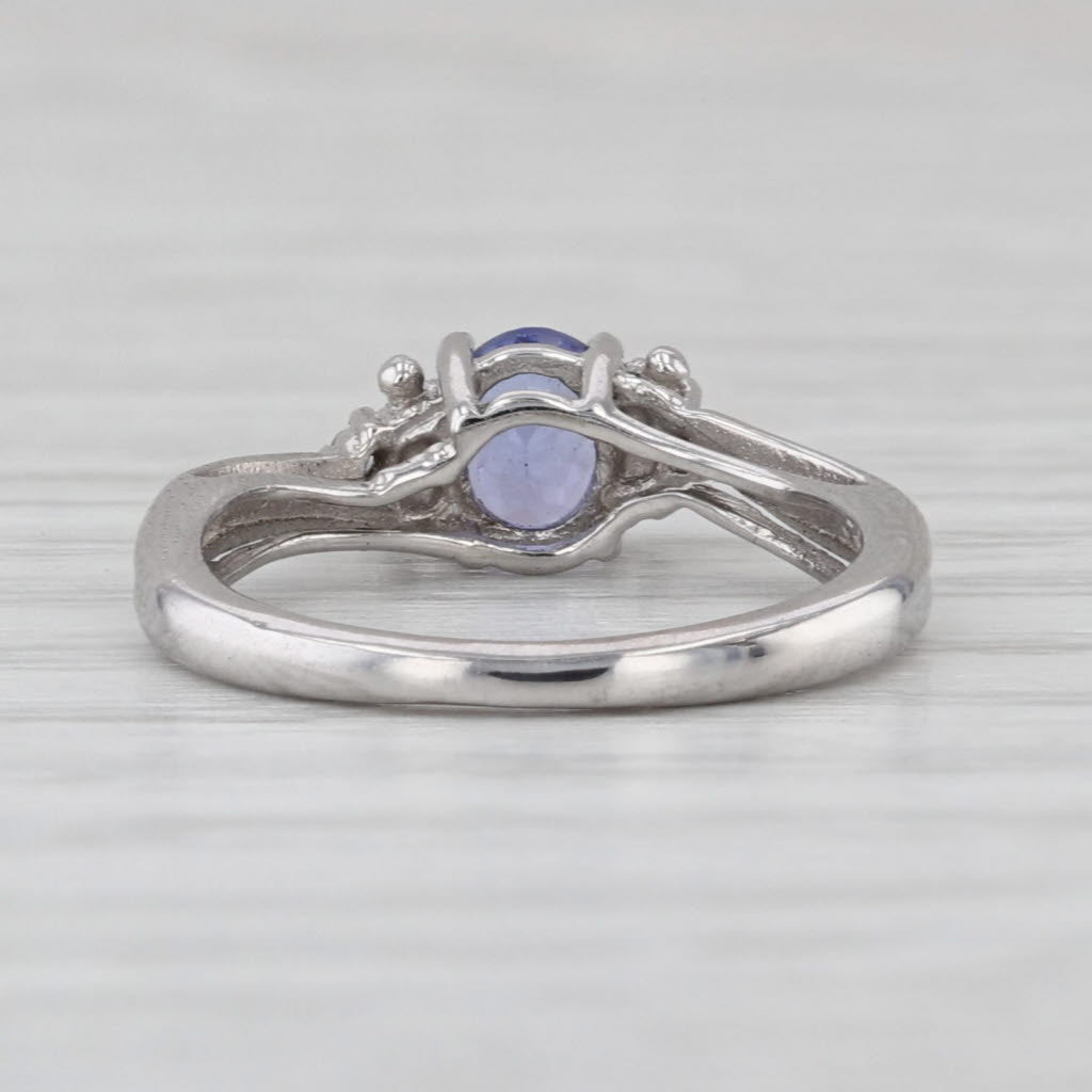 0.30ct Tanzanite Diamond Ring 10k White Gold Small Size 3.25